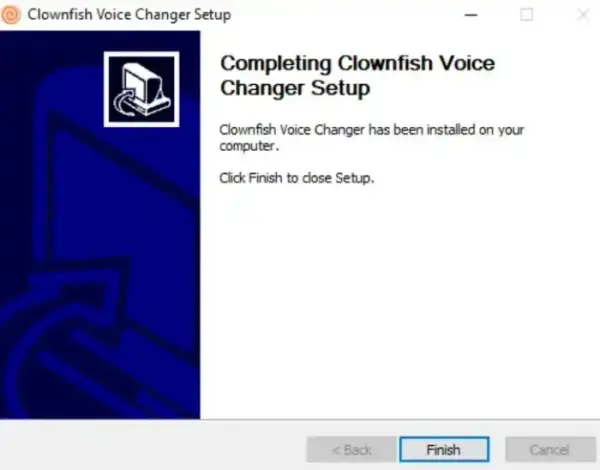 Clownfish Voice Changer icon located and active in Windows system tray after successful installation