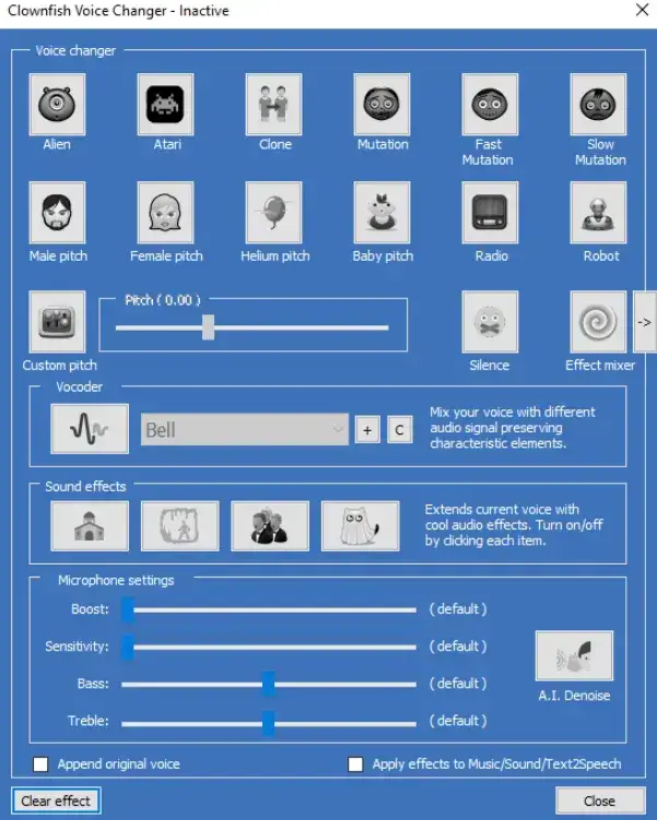 Configuring the input device in Discord audio settings to ensure Clownfish Voice Changer modified audio is used