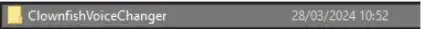 Viewing the contents of the Clownfish Voice Changer program files directory