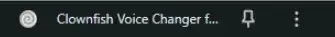 Configuration menu popup of the Clownfish Voice Changer Chrome Extension